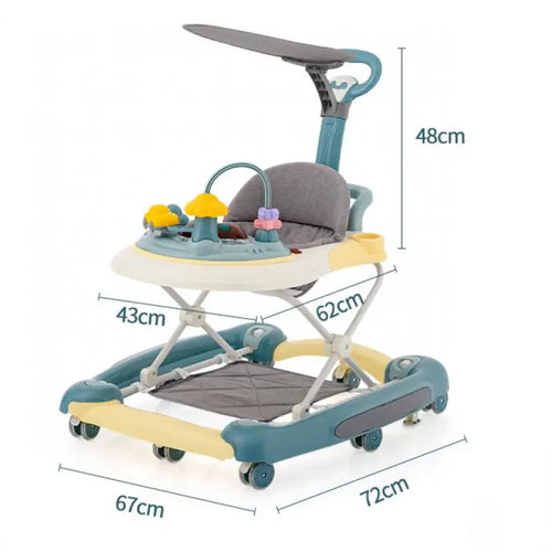 True Haven | 3-in-1 Baby Walker – Adjustable Height Settings, Foldable & Easy to Clean