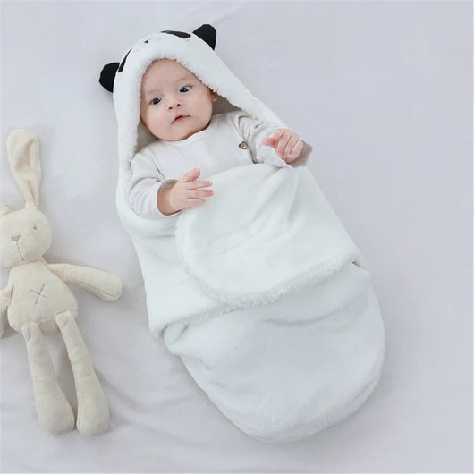 True Haven | Newborn Swaddle Blanket with Hood – Soft 100% Cotton, Split-Leg Hip-Healthy Design