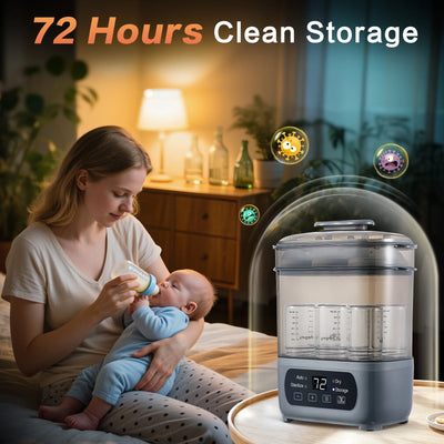True Haven | 4-in-1 Baby Bottle Sterilizer & Dryer – Fast 30-Minute Cycle, Space-Saving Design
