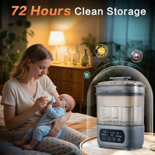 True Haven | 4-in-1 Baby Bottle Sterilizer & Dryer – Fast 30-Minute Cycle, Space-Saving Design