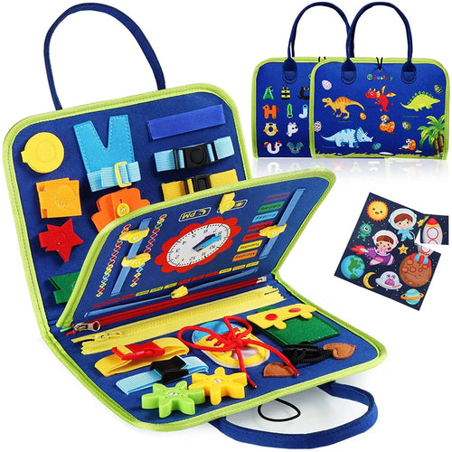 True Haven | Montessori Busy Board – Portable & Travel-Ready, Encourages Fine Motor Skills