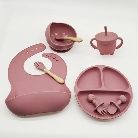 True Haven | Baby Silicone Feeding Tableware Set – Non-Toxic Materials, Easy to Clean
