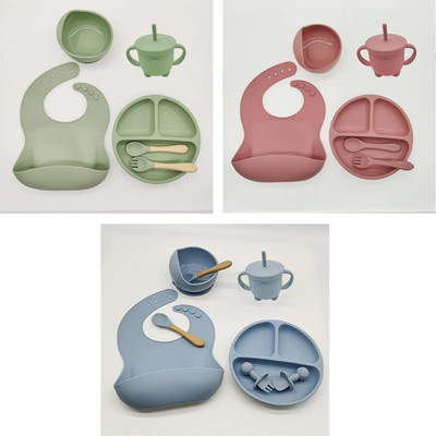 True Haven | Baby Silicone Feeding Tableware Set – Non-Toxic Materials, Easy to Clean