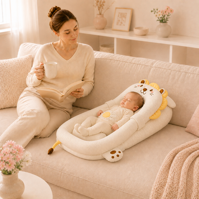 True Haven | Anti-Reflux Baby Lounger – Adjustable Incline Heated Lounger with Side Support