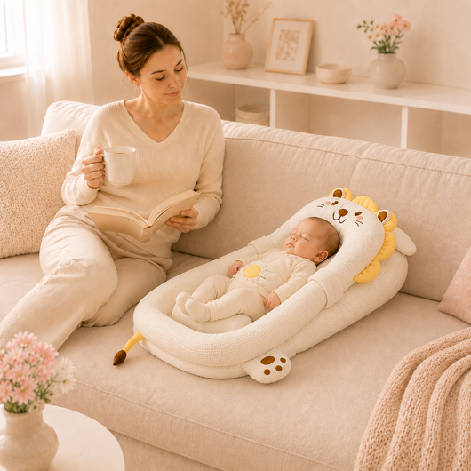 True Haven | Anti-Reflux Baby Lounger – Adjustable Incline Heated Lounger with Side Support