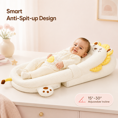 True Haven | Anti-Reflux Baby Lounger – Adjustable Incline Heated Lounger with Side Support