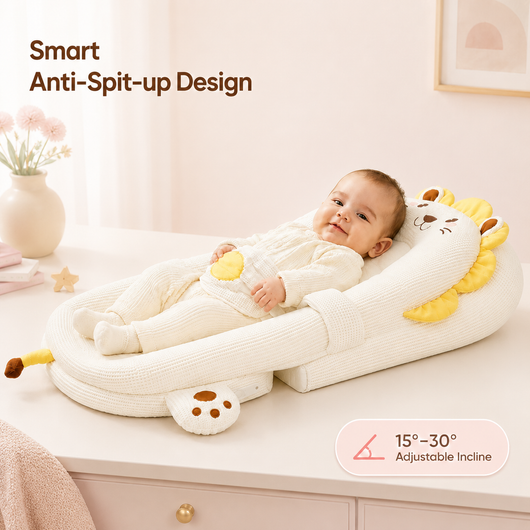 True Haven | Anti-Reflux Baby Lounger – Adjustable Incline Heated Lounger with Side Support