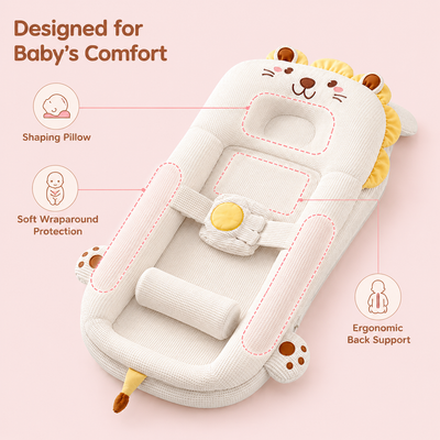 True Haven | Anti-Reflux Baby Lounger – Adjustable Incline Heated Lounger with Side Support