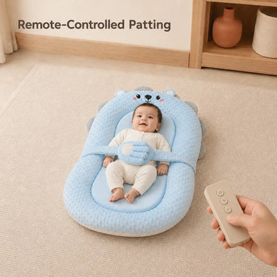 True Haven | Incline Baby Lounger – Memory Foam Head Support with Patting Function, Antibacterial Fabric
