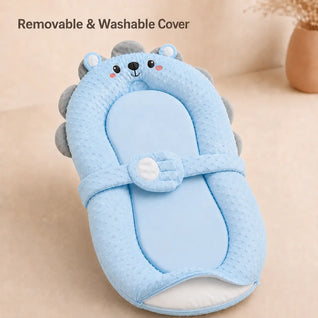 True Haven | Incline Baby Lounger – Memory Foam Head Support with Patting Function, Antibacterial Fabric