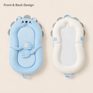 True Haven | Incline Baby Lounger – Memory Foam Head Support with Patting Function, Antibacterial Fabric