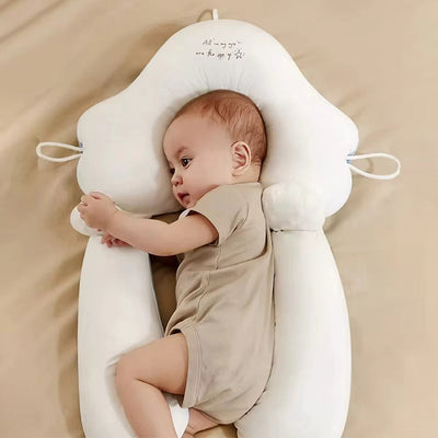 True Haven | U-Shaped Baby Head Support Pillow – Organic Cotton, Adjustable Fit
