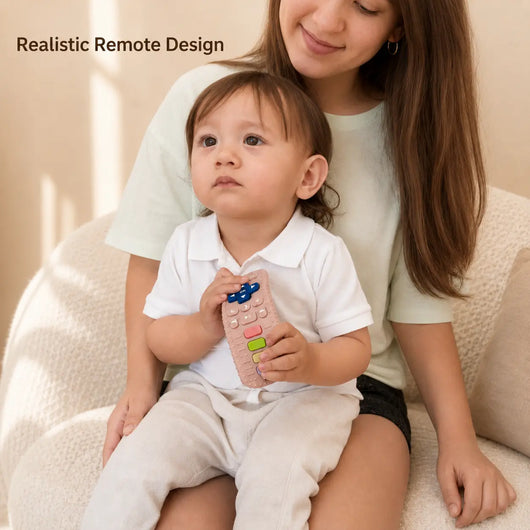 True Haven | Remote-Shaped Silicone Teether – Textured Teething Toy, Dishwasher & Boil Safe