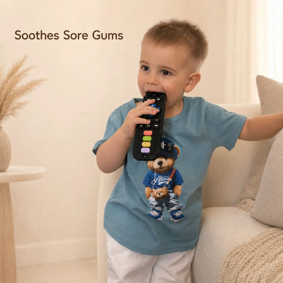 True Haven | Remote-Shaped Silicone Teether – Textured Teething Toy, Dishwasher & Boil Safe