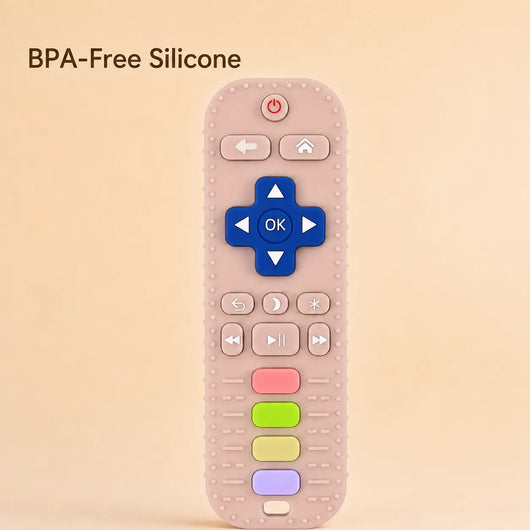 True Haven | Remote-Shaped Silicone Teether – Textured Teething Toy, Dishwasher & Boil Safe