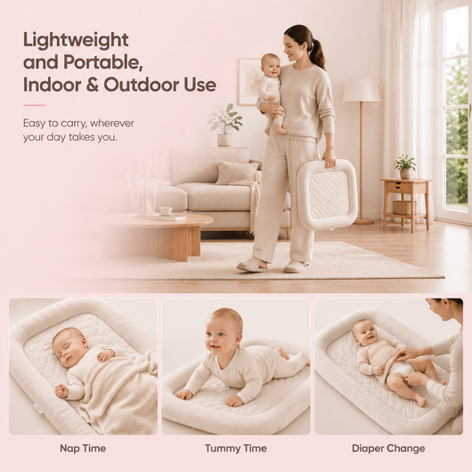 True Haven | Plush Infant Lounger Nest – Padded Newborn Tummy Time Nest, 4 Colors