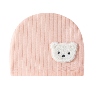 True Haven | Newborn Baby Beanie Hat – Soft Cotton Bear Design Cap for Infants, 4 Colors