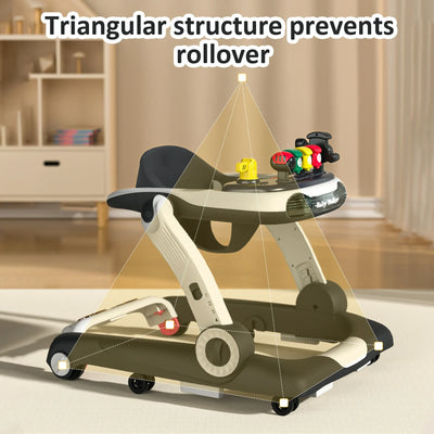 True Haven | 4-in-1 Multifunctional Baby Walker – Adjustable Height, Interactive Lights & Sounds