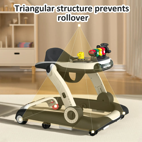 True Haven | 4-in-1 Multifunctional Baby Walker – Adjustable Height, Interactive Lights & Sounds
