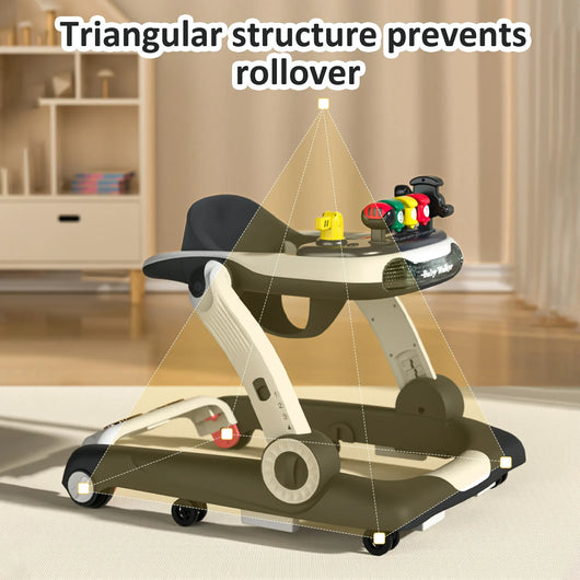 True Haven | 4-in-1 Multifunctional Baby Walker – Adjustable Height, Interactive Lights & Sounds