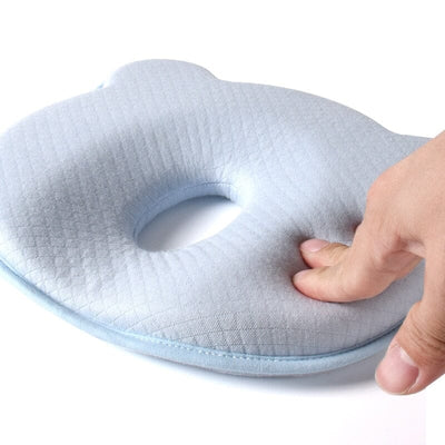 True Haven | Memory Foam Baby Head Support Pillow – Breathable 3D Air Mesh, Organic Cotton Cover