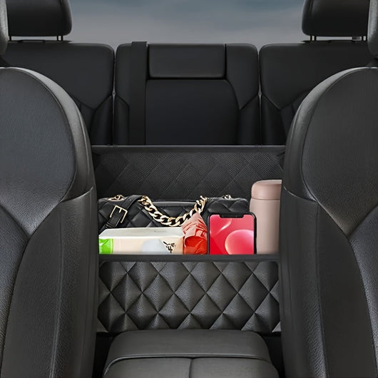 True Haven | Car Seat Back Organizer – Large Capacity Storage, Durable Faux Leather with Mesh Pockets