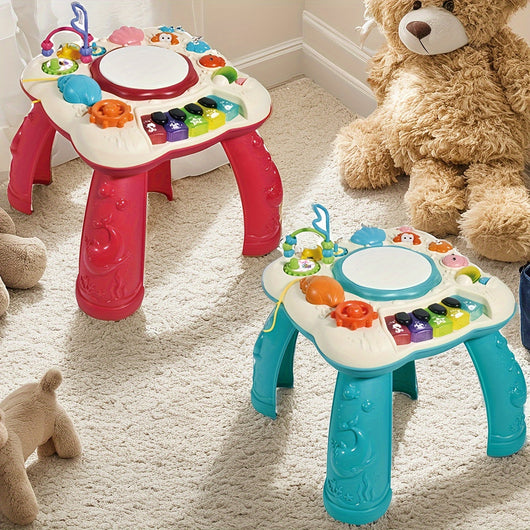 True Haven | Early Learning Musical Activity Table – Lights, Sounds & Shape Recognition, Great for Toddlers
