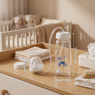True Haven | Anti-Colic Baby Bottle – Flexible Feeding Bottle with Weighted Straw, BPA-Free, 150ml & 240ml