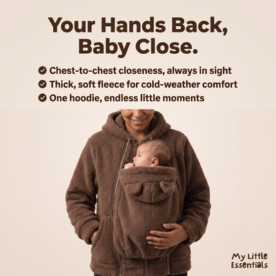 True Haven | Babywearing Hoodie – Hands-Free Baby Carrier Pouch Sweatshirt for Parents, 8 Colors, S-XXL