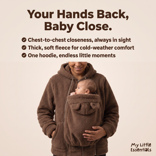 True Haven | Babywearing Hoodie – Hands-Free Baby Carrier Pouch Sweatshirt for Parents, 8 Colors, S-XXL