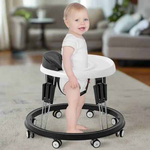 True Haven | Anti-Rollover Baby Walker – Stainless Steel Frame, Adjustable Height