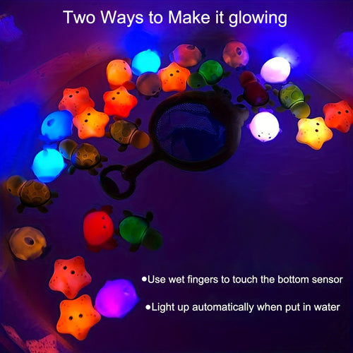 True Haven | Light-Up Floating Bath Toys – No-Hole Mold-Free Design, Sea Animal Set