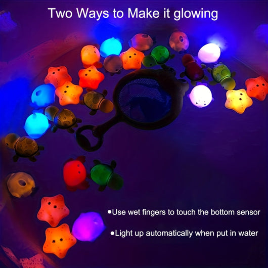 True Haven | Light-Up Floating Bath Toys – No-Hole Mold-Free Design, Sea Animal Set