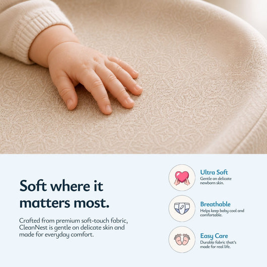 True Haven | Portable Diaper Changing Pad – Travel Changing Station with Safety Strap, Machine Washable