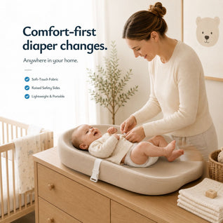 True Haven | Portable Diaper Changing Pad – Travel Changing Station with Safety Strap, Machine Washable