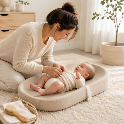 True Haven | Portable Diaper Changing Pad – Travel Changing Station with Safety Strap, Machine Washable