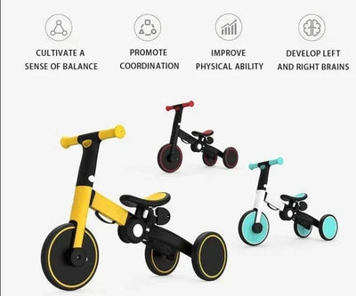 True Haven | 5-in-1 Kids Tricycle & Balance Bike – Grows With Your Child, No Assembly Required