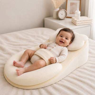 True Haven | Baby Head Support Lounger – Contoured Flat Head Prevention Cradle, Machine Washable
