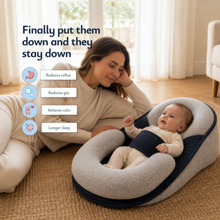 True Haven | Baby Head Support Lounger – Contoured Flat Head Prevention Cradle, Machine Washable