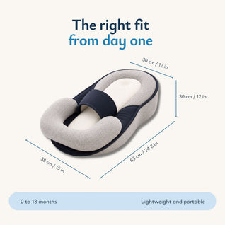 True Haven | Baby Head Support Lounger – Contoured Flat Head Prevention Cradle, Machine Washable