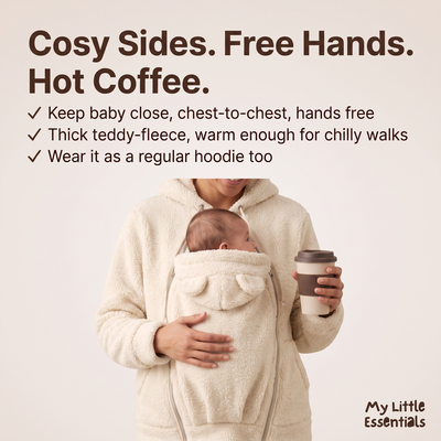 True Haven | Babywearing Hoodie – Hands-Free Baby Carrier Pouch Sweatshirt for Parents, 8 Colors, S-XXL