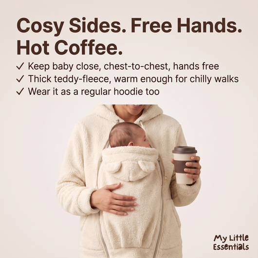 True Haven | Babywearing Hoodie – Hands-Free Baby Carrier Pouch Sweatshirt for Parents, 8 Colors, S-XXL