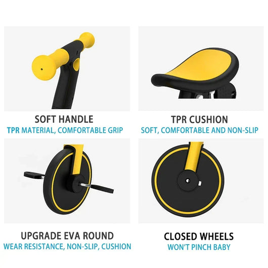 True Haven | 5-in-1 Kids Tricycle & Balance Bike – Grows With Your Child, No Assembly Required