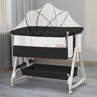 True Haven | 3-in-1 Adjustable Bedside Bassinet – Breathable Design, Includes Mosquito Net