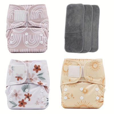 True Haven | Reusable Cloth Diaper Set – Adjustable Snap Fit, Waterproof Covers