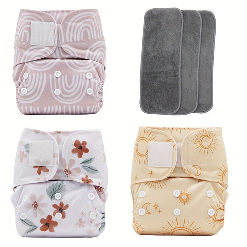 True Haven | Reusable Cloth Diaper Set – Adjustable Snap Fit, Waterproof Covers