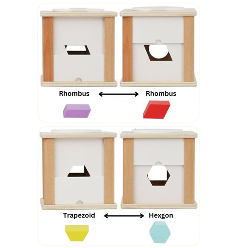 True Haven | Wooden Geometric Shape Sorting Box – Montessori Learning Toy, Non-Toxic Materials