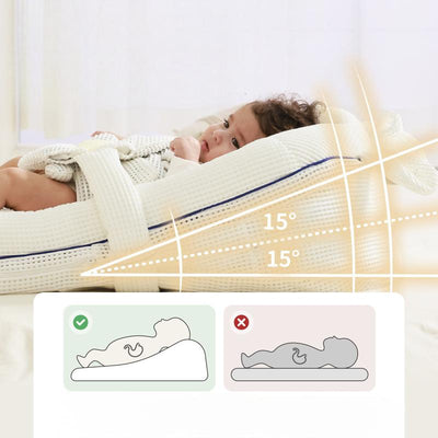 True Haven | Baby Reflux Wedge Sleeper – 3-Level Incline Sleeper with Patting Toy Arch, 0-2 Years