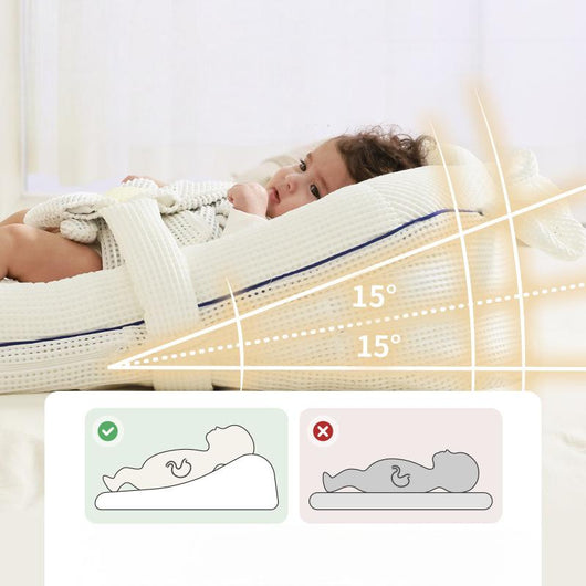 True Haven | Baby Reflux Wedge Sleeper – 3-Level Incline Sleeper with Patting Toy Arch, 0-2 Years