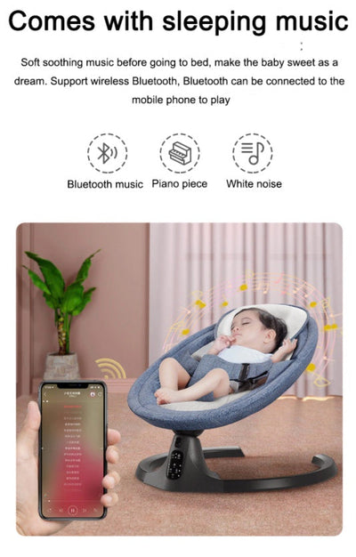 True Haven | Electric Baby Rocking Chair – Smart Auto-Soothing Sensor, 5-Speed Swing with Bluetooth Lullabies